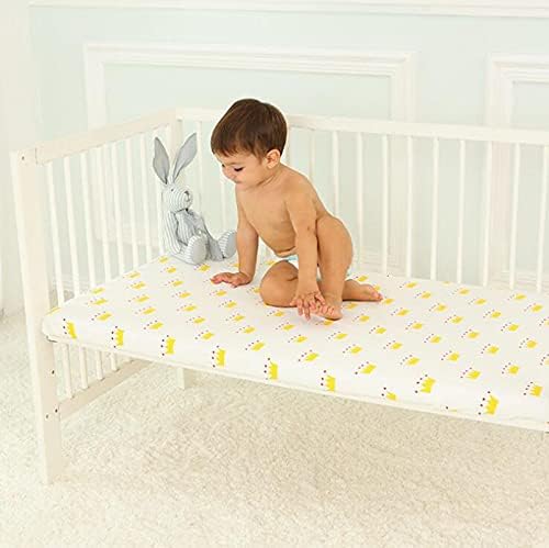 Бебешки чаршафи Jbhurf, еколошки печатење и боење постелнина за постелнина, 70130см бебиња за постелнина, памучна табла за кревет за бебиња, безбедносен