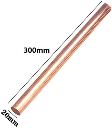 Goonsds бакарна тркалезна лента, чист бакар Cu метални шипки Цилиндер за лабораториски материјали за DIY, 20х300мм
