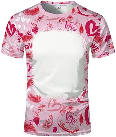 Подароци за ден на вinesубените лето 2023 кошули за мажи плус големина екипаж отпечатени врвови модни обични маички блузи
