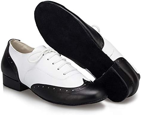 Hipposeus Машка чипка за танцувачки чевли за танцувачки чевли за кожа за перформанси, 8 г САД