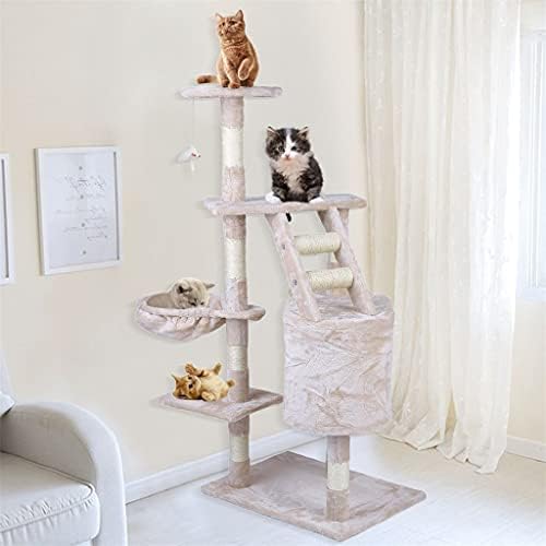 WZHSDKL Качување На Мачка дрво 120 см Висина Брзина Миленичиња Животни Гребење Мислења Совршени Играчки Куќа Кревет Мебел Дрво Кула