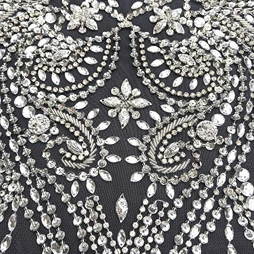 13.8x19 инчи рачно изработени брадавици од ронгестони кристали свадбени закрпи Апликации за DIY шиење свадба невестински фустан матурска облека