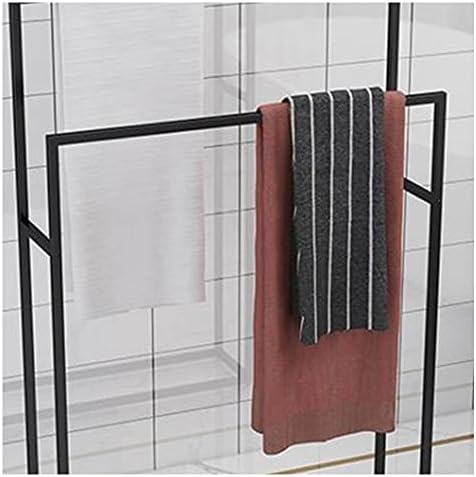 Wxxgy Stand сам држач за пешкири за слободно ракување со пешкири стојат метална крпа за сушење на решетката за бања/кујна/када/црна/75x20x110cm