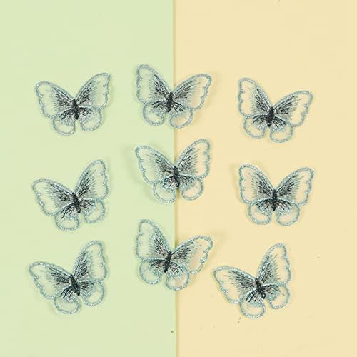 10 парчиња чипка органза пеперутка вез за закрпи облека украсување за поправка на закрпи Апликации DIY додатоци