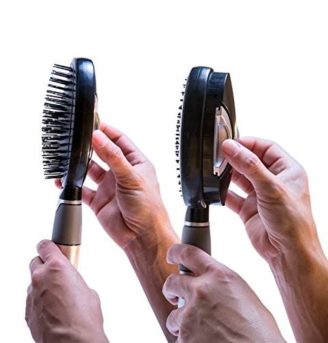 Четка Qwik -Clean - Лесна чиста затегнување на влакната и виткање на овална четка за кадрава, права и густа коса - влажна и сува коса