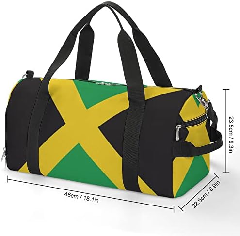 Јамајканско Знаме Унисекс Спортска Торба За Вежбање Водоотпорни Торби За Вежбање Оксфорд Ткаенина Торба За Патување Со Прегради