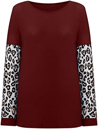 Жените Круг Вратот Шиење Врвот Креативни Леопард Печатени Пуловер Дуксер Гроздобер Мода Секојдневен Атлетски Блуза