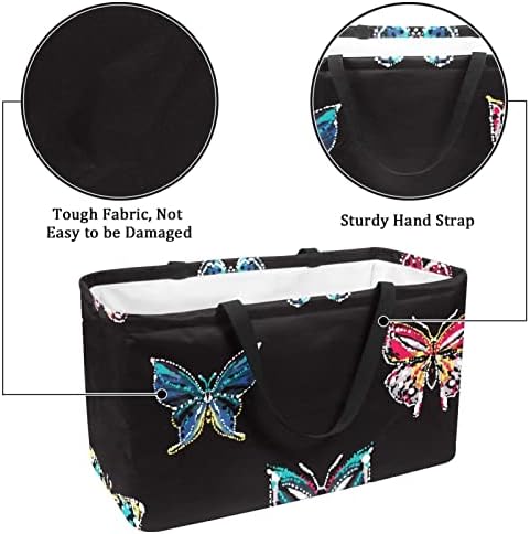 Кошар за еднократно шопинг Тропска пеперутка преносна преклопна пикник намирници кеси за перење алишта за торба за торба за купување