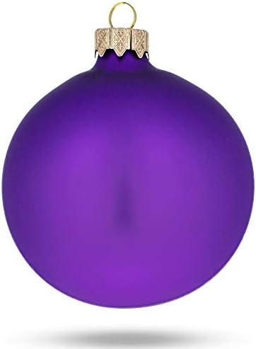 Сет од 4 виолетова стаклена топка Божиќни украси 4 инчи