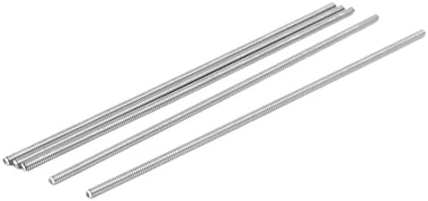 AEXIT M4 X нокти, завртки и сврзувачки елементи 170мм 304 не'рѓосувачки челик целосно навојни шипки со шипки, сребро тон орев и завртки