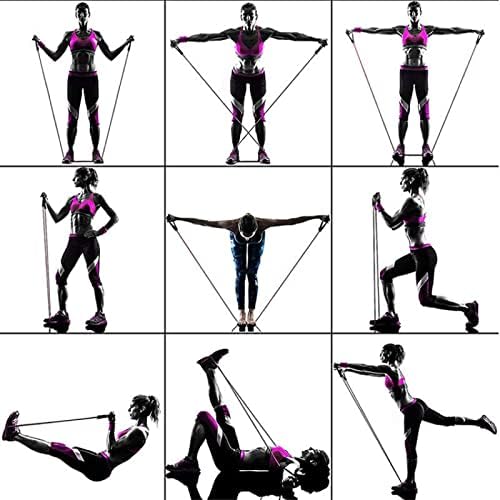 SHGS вежба за вежбање со рачки, Bandas Elasticas Fitness de Restencia, отпорни цевки, ленти за изработка до 100/150 bs со 12 парчиња за