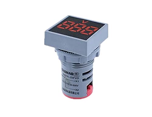 HWGO 22mm мини дигитален волтметар квадрат AC 20-500V напон на напон на напон на напон на напон LED индикатор за ламба за сила
