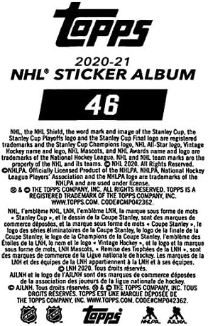 2020-21 Топс НХЛ налепница 46 Чарли Којл Бостон Бруинс хокеј налепница картичка