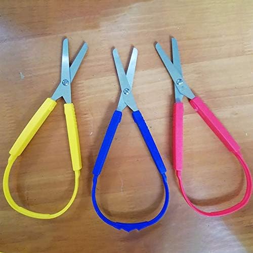 KRIVS занаетчиски ножици за ножици за деца за деца тинејџери Возрасни разнобојни јамка, мини лесен затегнување на ножици за прилагодување