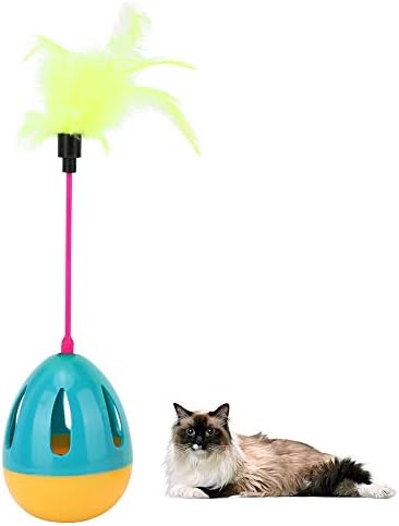 NWEJRON Самостојна играчка за миленичиња, ПП играчка за пердуви за мачки, смешна мачка за мачка играчка играчка за домашно милениче