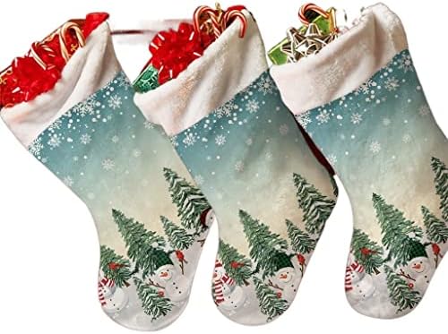 WXBDD Божиќ Снегун Снегулка Божиќни чорапи Нова Година Подароци Кенди Кенди Божиќни украси за домашно дрво што висат украси