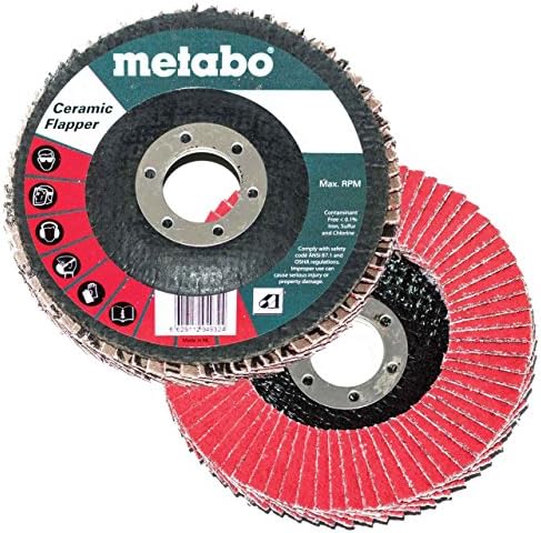 Метабо 6294440000 5 x 7/8 керамички флапер абразиви размавта дискови 40 решетки, 10 пакувања