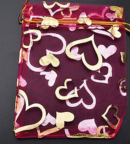 Bastyousel влечење торби печатење на свилена торба во форма на срцеви вреќи со песочна торба за нараквици Кристал накит за пакување