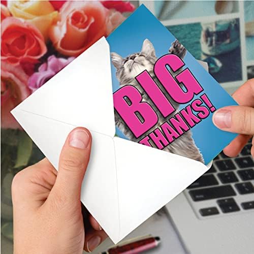 Ноблвикс роденден Ви благодариме хартиена картичка со 5 x 7 инчи плик мачка голема благодарност C2368DTBG