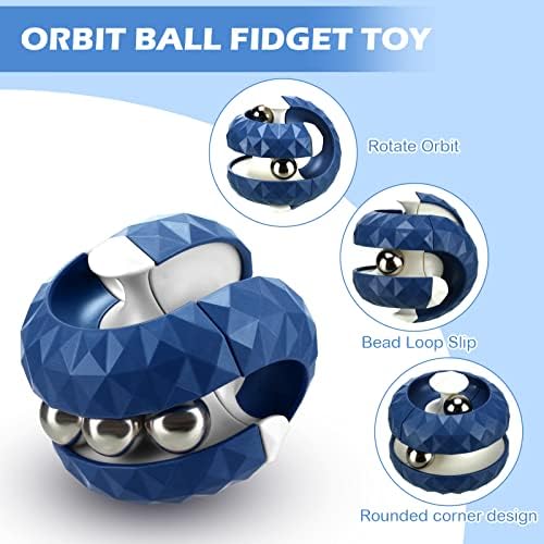 24 пакет Орбита топка играчка фидажачка играчка за загатка, играчка со пинбол прсти за прсти на орбита топка фитбол, роман за олеснување