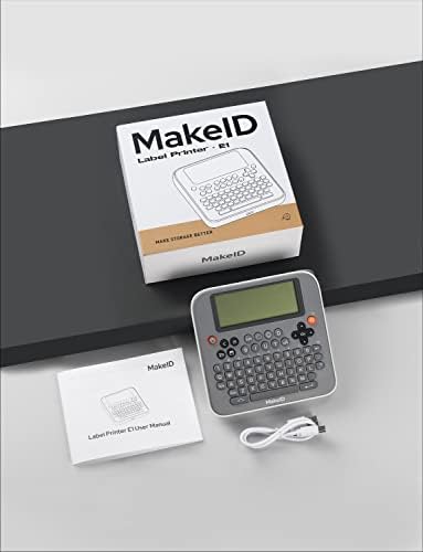 Makeid E1 Производител На Преносни Етикети-Bluetooth Компатибилен Термички Печатач-QWERTY Тастатура, 4.42 Lcd Екран - Отпечатоци 9mm, 12mm,