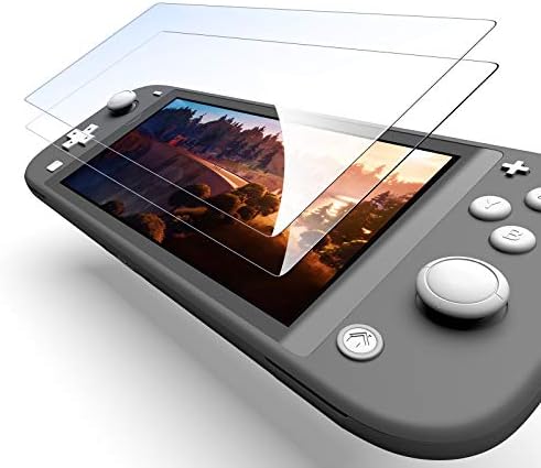 Заштитник на екранот калено стакло за Nintendo Switch Lite 2019 ， Исчистете го анти-штрата со вклопување без меурчиња против прсти