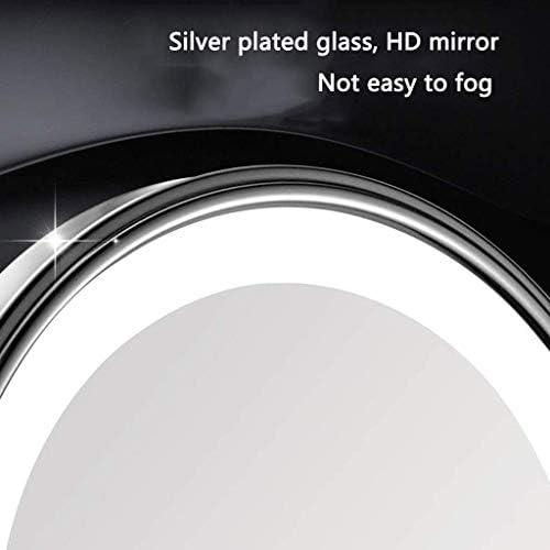Ринил суета огледало, огледало за шминка суета огледало монтиран wallидно огледало за бричење LED осветлена 7x зголемување