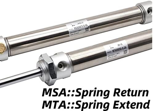 MSA16X25SCA MTA20X50 Тркалезен цилиндер со пролетен единечен глума MSA25X75SCA Пролетниот враќање MTA32X50SCA MSA40X25 Пролетниот