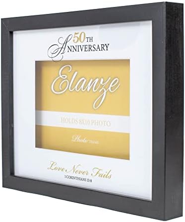 Elanze Designs 50 -годишнината Loveубовта никогаш не пропаѓа 8 x 10 црно дрво рамка за слика