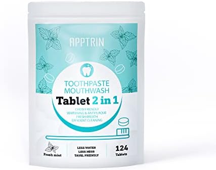Таблети за паста за заби на Аптрин, 248 пакувања за измешани плочи за залак за заби за нега на заби, белење на јазичиња за пасти за заби