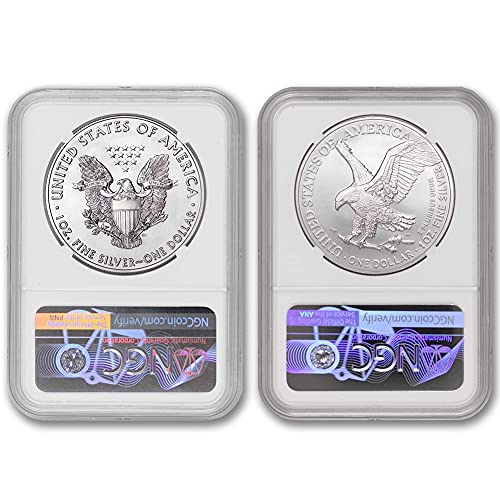2021 Сет од 1 мл Сребрени Американски Орел Монети МС-70 од Коинфолио 1 1 МС70 НГЦ