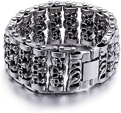 Машка нараквица Машка нараквица титаниум челик череп панк Персонализиран накит за накит Трендовски модни додатоци за момчиња титаниум