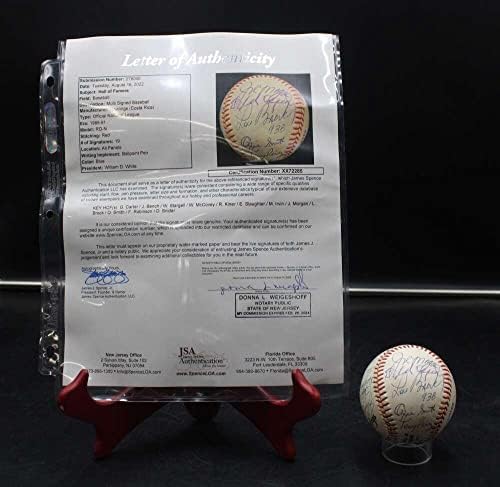 Hall of Famers потпишана безбол автограм Картер/Морган +17 JSA LOA D5843 - Автограмски бејзбол