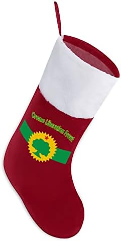 Знаме на Ослободителниот фронт на Оромо, црвени Божиќни празници за домашни украси за Божиќно дрво Камино виси чорапи