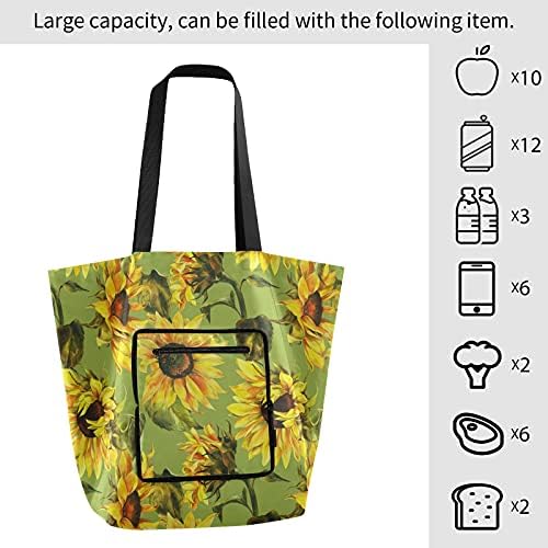 Сончогледи преклопено рамо торбичка торба за еднократна употреба на намирници, тешка школа торба торба за шопинг за салата за патување
