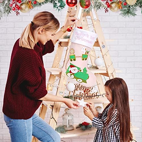 Подарок за божиќни чорапи на Атоинсу Бебе, везена санка Дедо Мраз, медицинска сестра за новороденчиња, пријатна топла цртана филм Божиќна празничка забава Декори з