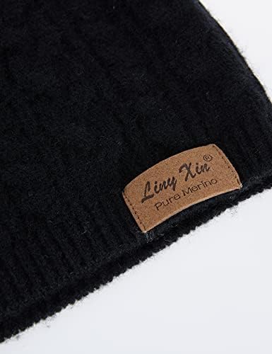 Linyените на Лин Ксин Beanie мерино волна топли капи.