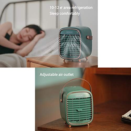 Преносен климатик за вентилатор за ладење и вода за ладење, мобилен климатик со ретро стил со излез на лувер, вградена литиумска батерија со голем