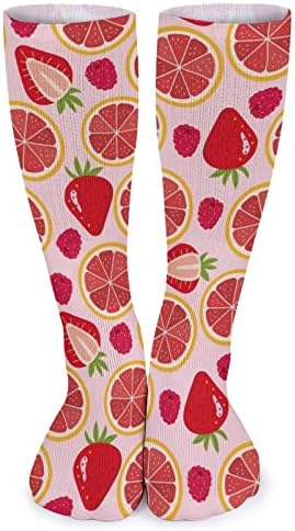 Грејпфрут јагода и спортски чорапи со малина Топло цевки чорапи високи чорапи за жени мажи кои работат обична забава