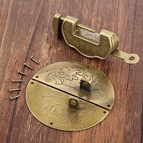 Хардвер за антички мебел постави за влечење на бравата HASP копче Декоративно кинески стар брава на катанец за накит Дрвена кутија