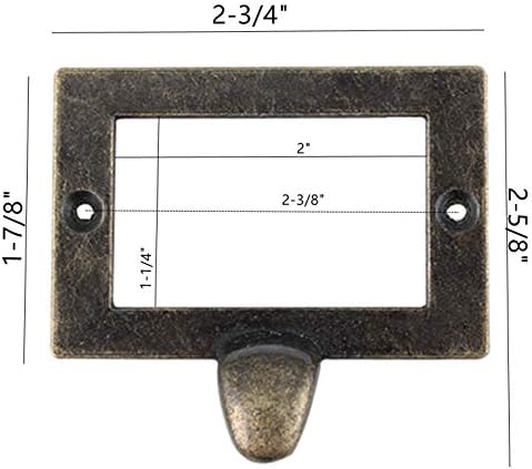 Вајхуан 8PCS Антички цинк Алуминиумски држач за држачи за држач за влечење на таг Повлечете рамка за рачки на рамката на кабинетот,