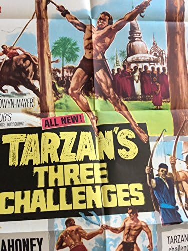 Три предизвици на Тарзан Гроздобер 1963 година Филм Постер 27 X 41 “