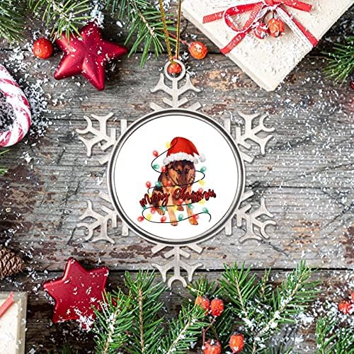Божиќни светло кучиња Божиќни украси за деца Среќен Божиќ Дедо Мраз кутре метални украси што висат приврзоци за Божиќно дрво Зимски басер за божиќен