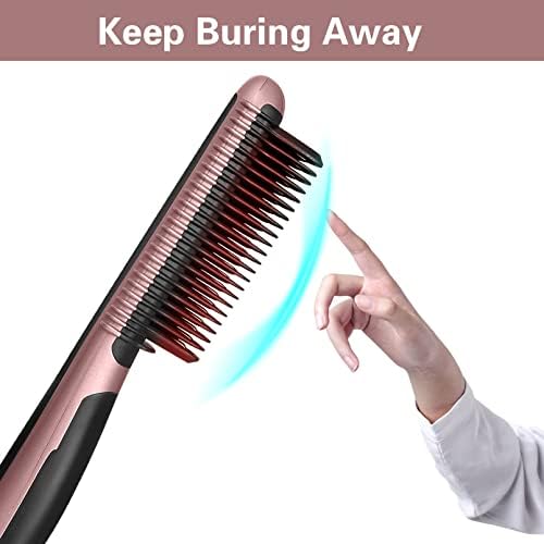 Четка за затегнување на косата за густа коса - Електричен топол чешел за коса за затегнување 6 Температурни поставки Брзо загревање