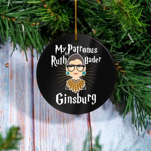 Семеен Божиќ - Мојот патрон е украс Рут Бадер Гинсбург - украс од 2021 година, украс за празници, украс за новогодишни елки,