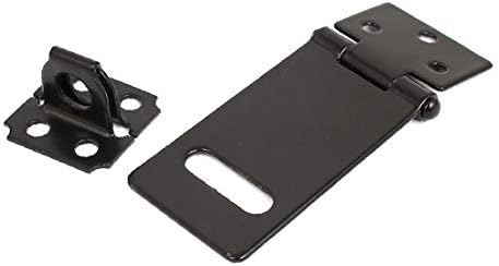 X-Dree 2 Долги ормани за безбедност на брадавикот на вратата од метална метална метална метална поставена црна боја (2 '' Gabinetes