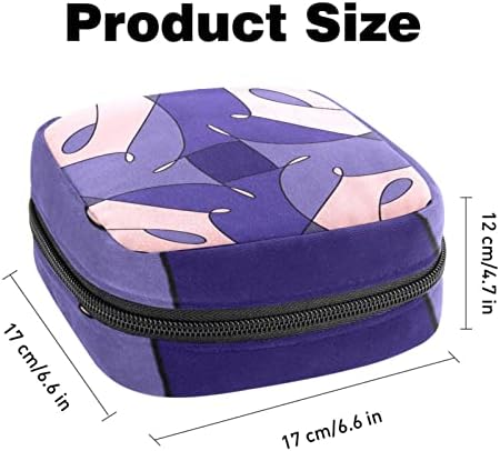 Виолетова розова шема санитарна торба за складирање на салфетка, менструална подлога торба гаќички, држач за женски организатор на женски производи со патент за т?