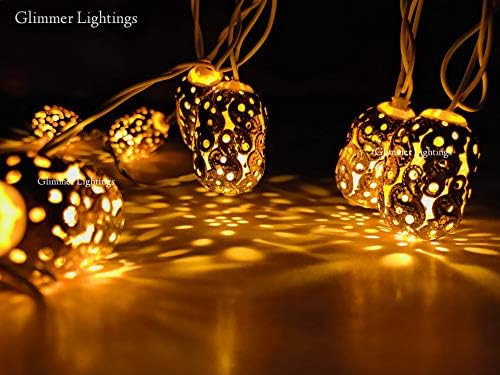 Glimmer Lightings метална цевка жица за декорација на домови, декор за кревет, роденденска забава, Дивали, Божиќ - топло бело,