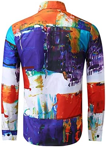 ZDFER 2022 Менс кошули лето дизајнер со долги ракави копче надолу со кошули Обични вратоврска печатени хавајски кошули јаки врвови