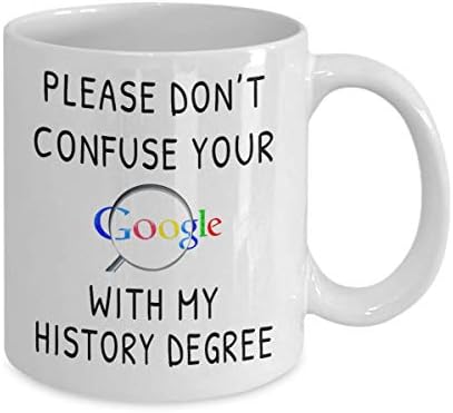 Ве молиме, Не Мешајте Го Вашето Пребарување На Google Со Мојата Историја-Смешен Подарок За Кригла За Историчар Бела Керамичка Кригла